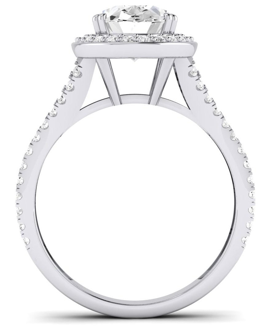 Tea Rose Oval Diamond Engagement Ring (Lab Grown Igi Cert) whitegold