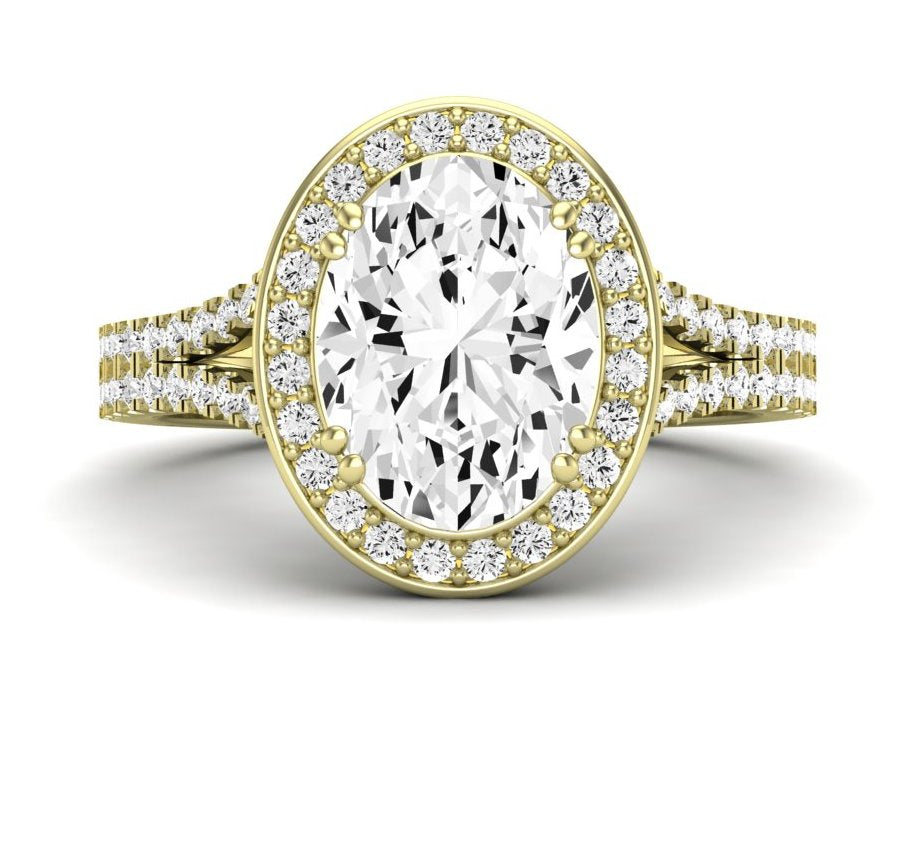Tea Rose Oval Diamond Engagement Ring (Lab Grown Igi Cert) yellowgold