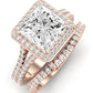 Tea Rose Moissanite Matching Band Only (does Not Include Engagement Ring) For Ring With Princess Center rosegold