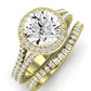 Tea Rose Moissanite Matching Band Only (does Not Include Engagement Ring) For Ring With Round Center yellowgold