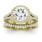 Tea Rose Moissanite Matching Band Only (does Not Include Engagement Ring) For Ring With Round Center yellowgold
