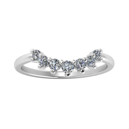 Ayla Curved Trendy Diamond Wedding Ring whitegold