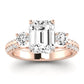 Thistle Emerald Diamond Engagement Ring (Lab Grown Igi Cert) rosegold