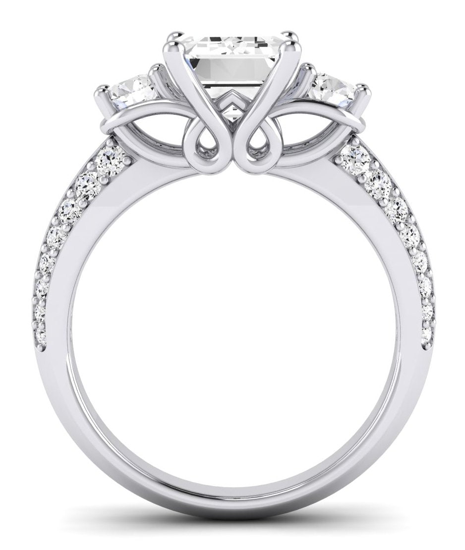 Thistle Emerald Diamond Engagement Ring (Lab Grown Igi Cert) whitegold
