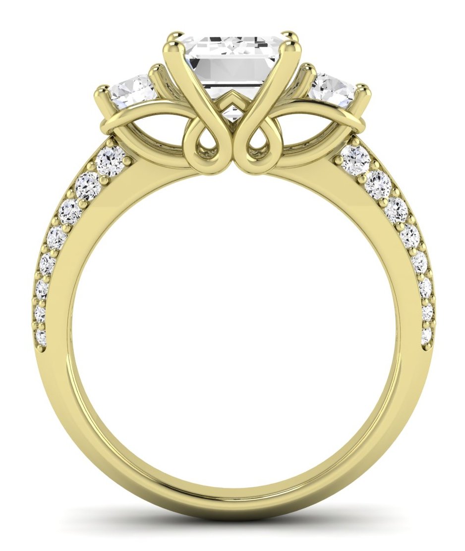 Thistle Emerald Moissanite Engagement Ring yellowgold