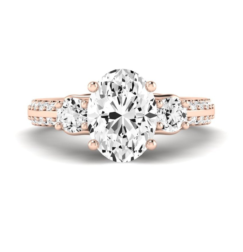 Thistle Oval Diamond Engagement Ring (Lab Grown Igi Cert) rosegold