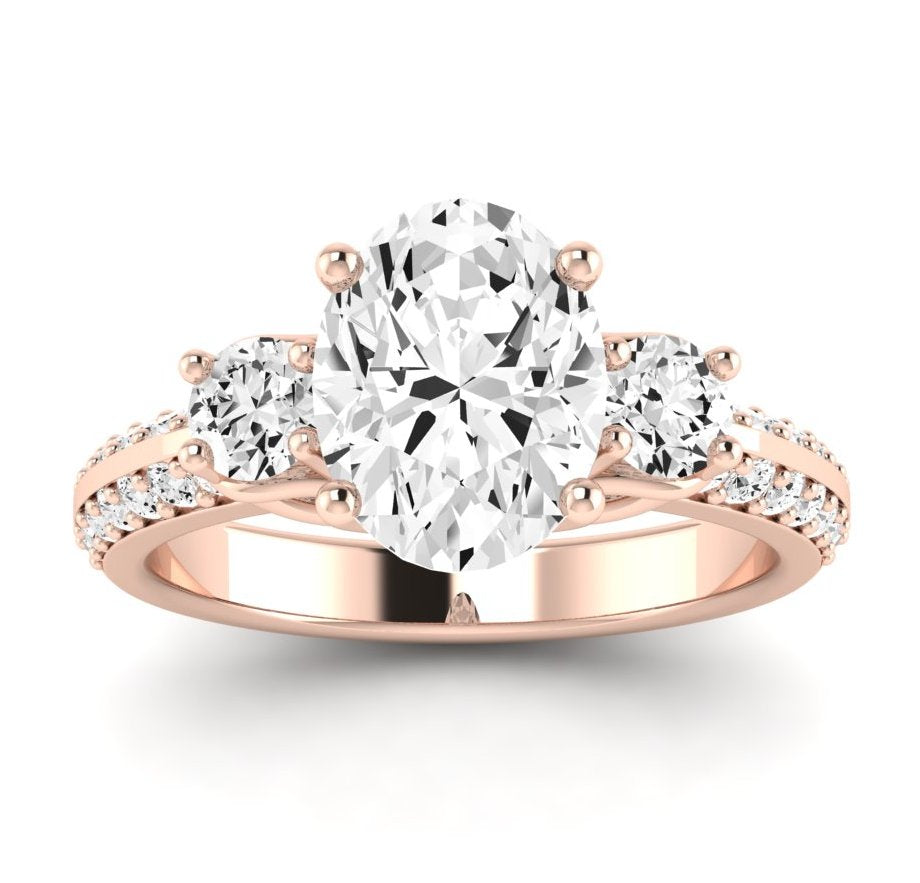 Thistle Oval Diamond Engagement Ring (Lab Grown Igi Cert) rosegold