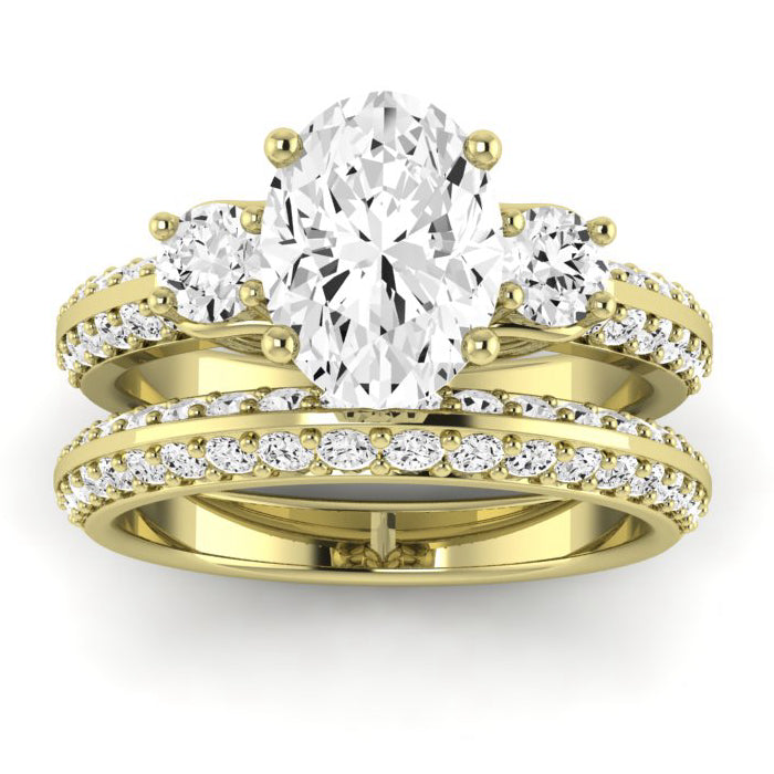 Thistle Oval Moissanite Bridal Set yellowgold