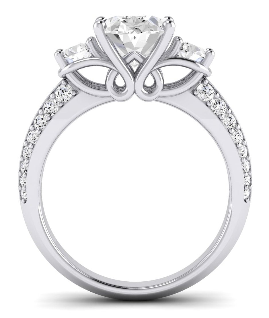 Thistle Oval Diamond Engagement Ring (Lab Grown Igi Cert) whitegold