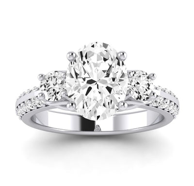 Thistle Oval Moissanite Engagement Ring whitegold