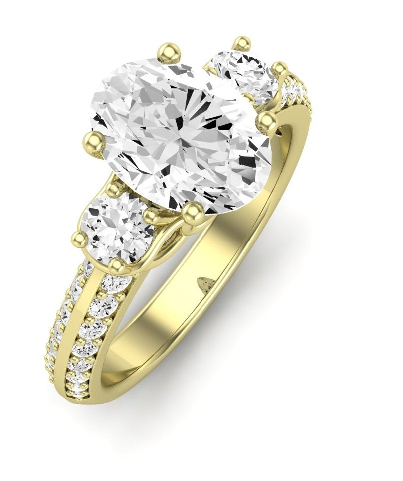 Thistle Oval Moissanite Engagement Ring yellowgold