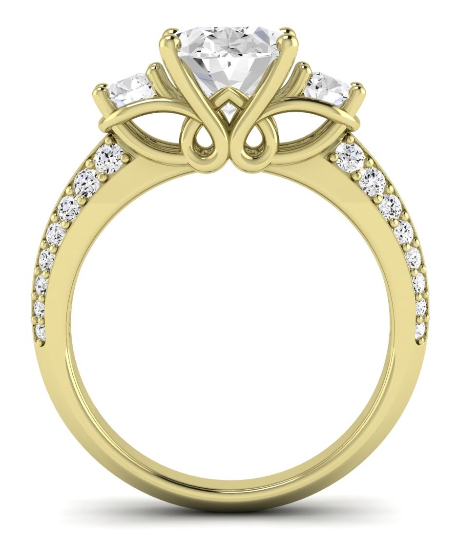 Thistle Oval Moissanite Engagement Ring yellowgold