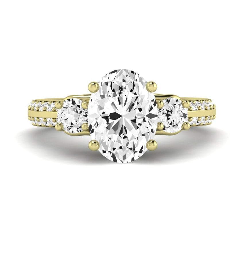 Thistle Oval Moissanite Engagement Ring yellowgold