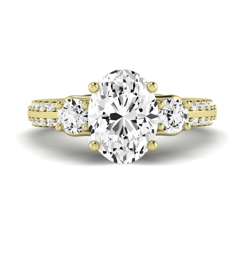 Thistle Oval Diamond Engagement Ring (Lab Grown Igi Cert) yellowgold