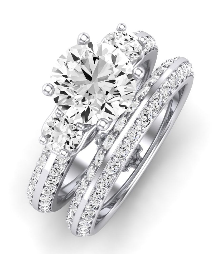 Thistle Diamond Matching Band Only (does Not Include Engagement Ring) For Ring With Round Center whitegold