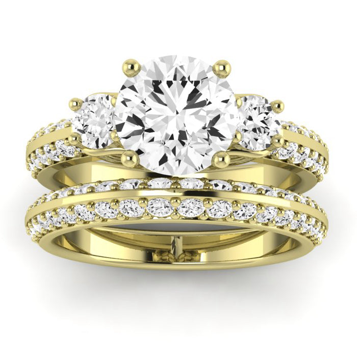 Thistle Diamond Matching Band Only (does Not Include Engagement Ring) For Ring With Round Center yellowgold