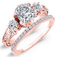 Tuberose Diamond Matching Band Only (engagement Ring Not Included) For Ring With Cushion Center rosegold