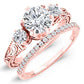 Tuberose Moissanite Matching Band Only (engagement Ring Not Included) For Ring With Round Center rosegold