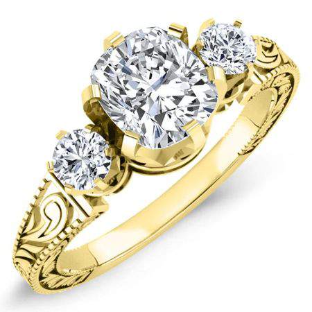 Tuberose Cushion Diamond Engagement Ring (Lab Grown Igi Cert) yellowgold