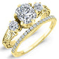 Tuberose Moissanite Matching Band Only (engagement Ring Not Included) For Ring With Cushion Center yellowgold