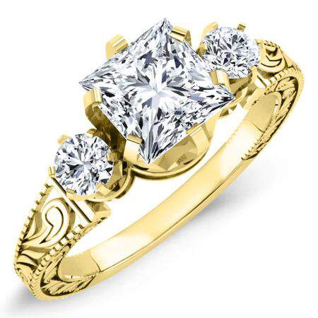 Tuberose Princess Moissanite Engagement Ring yellowgold