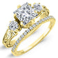 Tuberose Moissanite Matching Band Only (engagement Ring Not Included) For Ring With Princess Center yellowgold