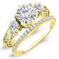 Tuberose Diamond Matching Band Only (engagement Ring Not Included) For Ring With Round Center yellowgold
