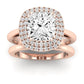 Tulip Moissanite Matching Band Only ( Engagement Ring Not Included) For Ring With Cushion Center rosegold