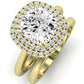 Tulip Diamond Matching Band Only ( Engagement Ring Not Included) For Ring With Cushion Center yellowgold