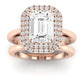 Tulip Diamond Matching Band Only ( Engagement Ring Not Included) For Ring With Emerald Center rosegold