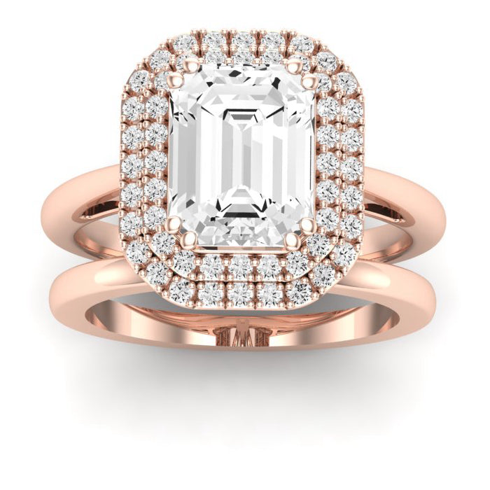 Tulip Emerald Diamond Bridal Set (Lab Grown Igi Cert) rosegold