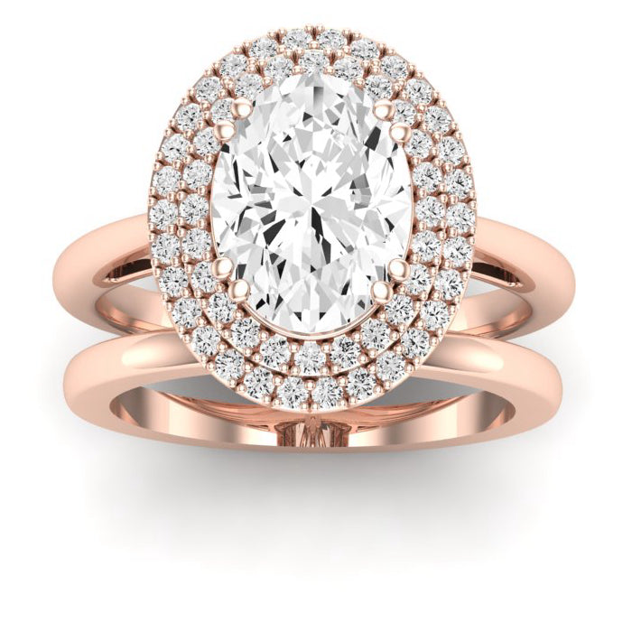 Tulip Oval Moissanite Bridal Set rosegold