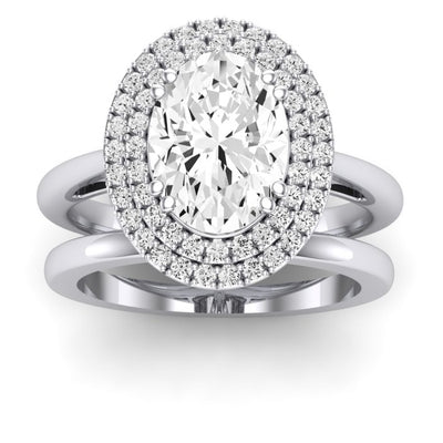 Tulip Oval Moissanite Bridal Set whitegold