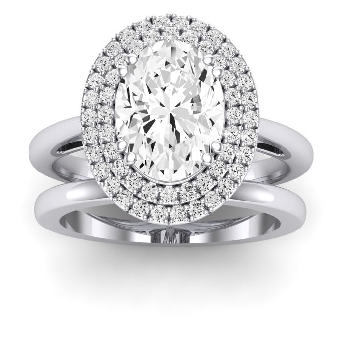 Tulip Oval Diamond Bridal Set (Lab Grown Igi Cert) whitegold