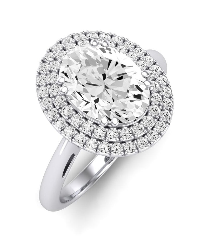 Tulip Oval Diamond Engagement Ring (Lab Grown Igi Cert) whitegold