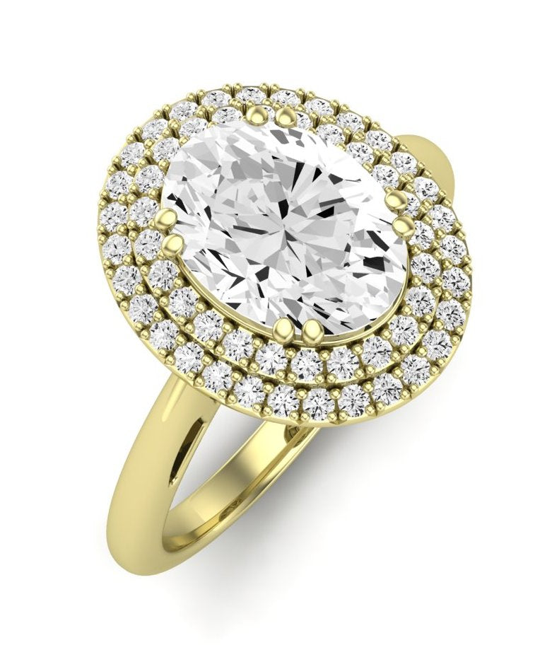 Tulip Oval Moissanite Engagement Ring yellowgold