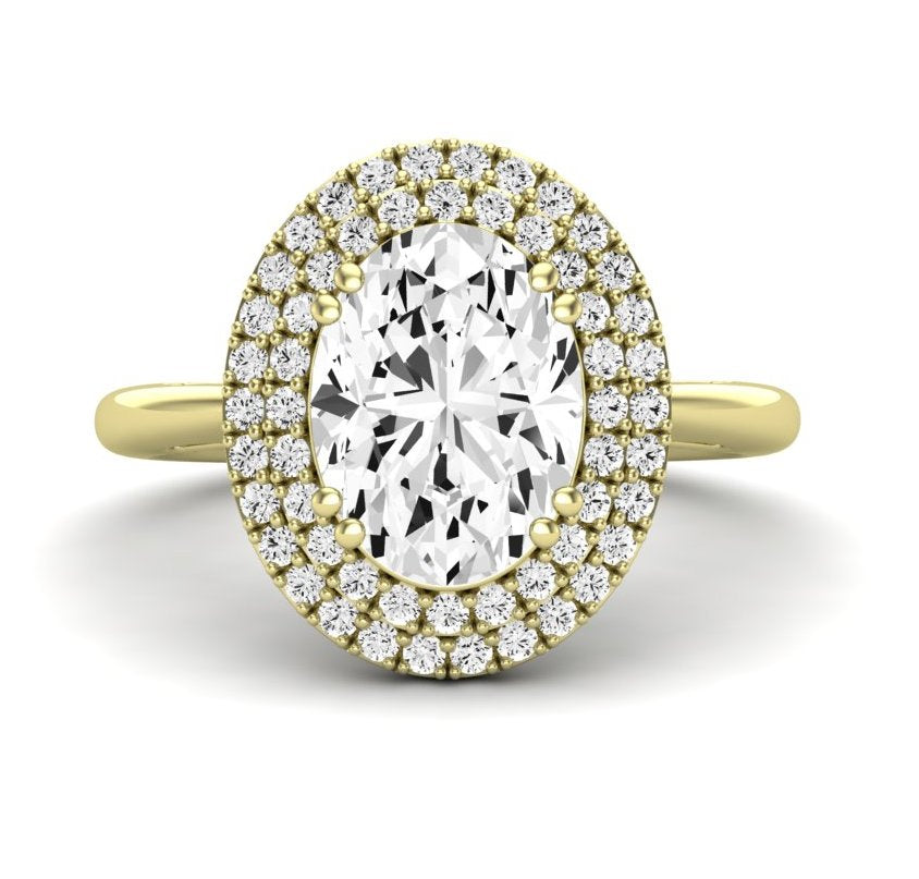 Tulip Oval Moissanite Engagement Ring yellowgold