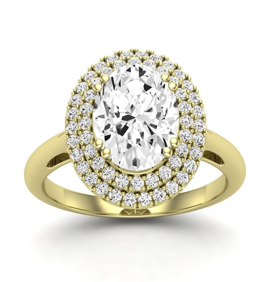 Tulip Oval Diamond Engagement Ring (Lab Grown Igi Cert) yellowgold