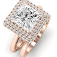 Tulip Moissanite Matching Band Only (does Not Include Engagement Ring) For Ring With Princess Center rosegold
