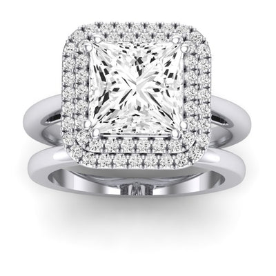 Tulip Moissanite Matching Band Only (does Not Include Engagement Ring) For Ring With Princess Center whitegold