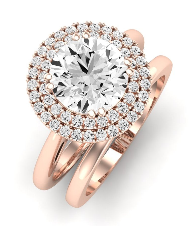 Tulip Moissanite Matching Band Only (does Not Include Engagement Ring) For Ring With Round Center rosegold