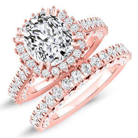 Varda Cushion Diamond Bridal Set (Lab Grown Igi Cert) rosegold