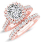 Varda Moissanite Matching Band Only (engagement Ring Not Included) For Ring With Cushion Center rosegold