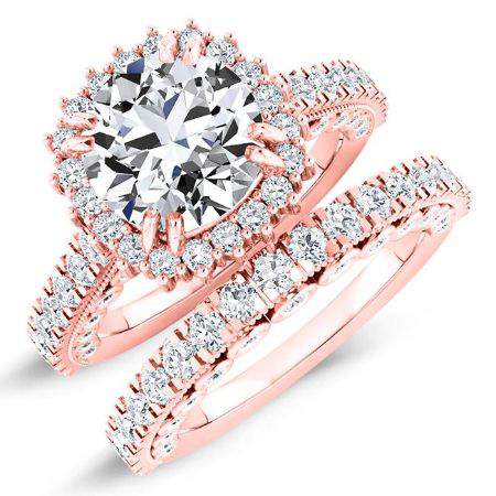 Varda Round Diamond Bridal Set (Lab Grown Igi Cert) rosegold