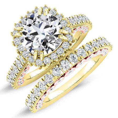 Varda Round Diamond Bridal Set (Lab Grown Igi Cert) yellowgold