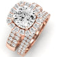 Velvet Diamond Matching Band Only (does Not Include Engagement Ring)  For Ring With Cushion Center rosegold