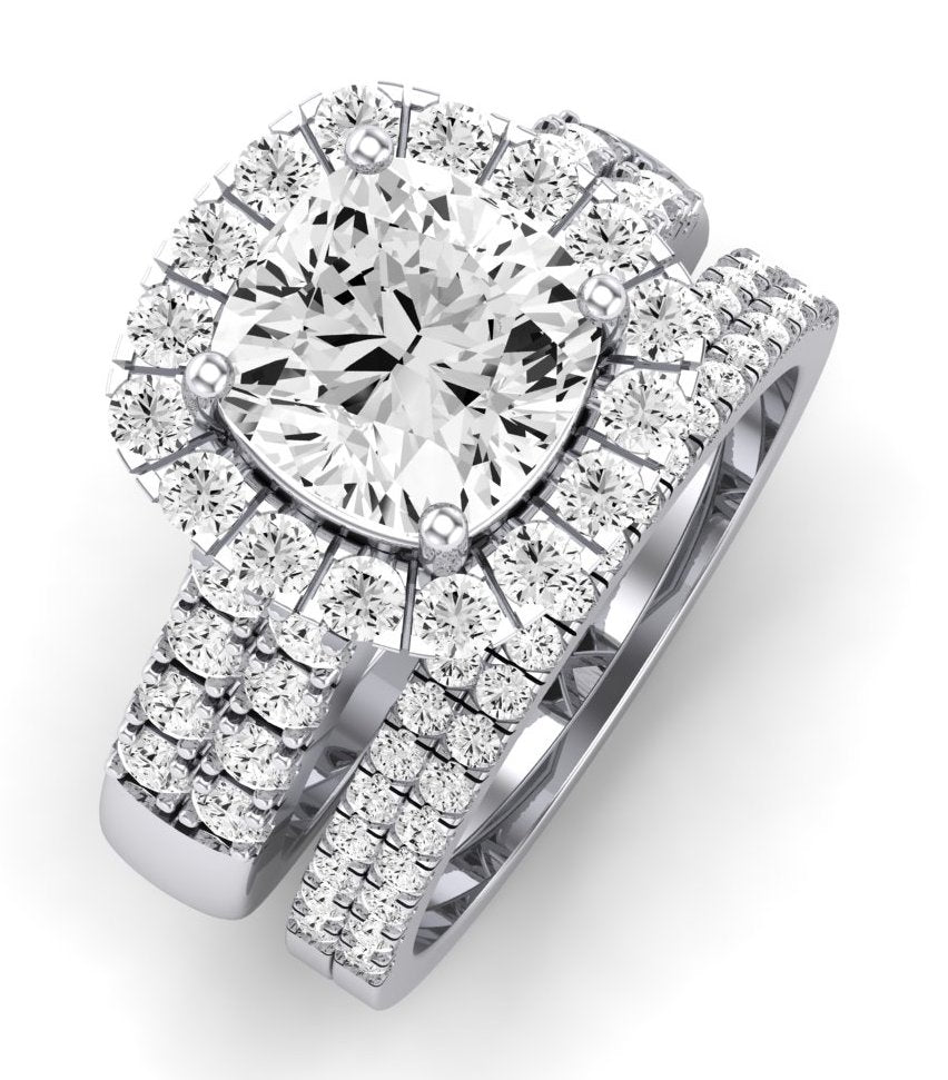 Velvet Diamond Matching Band Only (does Not Include Engagement Ring)  For Ring With Cushion Center whitegold