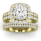 Velvet Moissanite Matching Band Only (does Not Include Engagement Ring)  For Ring With Cushion Center yellowgold
