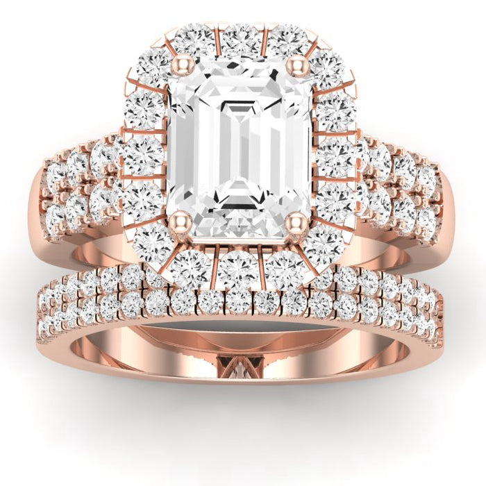 Velvet Emerald Diamond Bridal Set (Lab Grown Igi Cert) rosegold