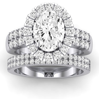 Velvet Moissanite Matching Band Only ( Engagement Ring Not Included) For Ring With Oval Center whitegold